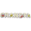 In this scene, the word "GRANDPA" is spelled out in a striking funeral flower tribute, with each large capital letter forming part of a long, horizontal arrangement set against a bright white background. The letters are made from tightly packed white chrysanthemums, their small, layered petals overlapping so closely that the surface appears plush and cushiony, offering a sense of softness and serenity. The pristine white blooms unify the piece, while a neat band of pale lavender ribbon runs along the base of each letter, tracing their shapes and adding a cool, understated hint of colour that frames the design. Dark green structural bars sit quietly behind the flowers, joining the letters together so the tribute can rest securely on a stand at a service in Thamesmead, perhaps near the parks, lakes, or riverside paths local families know so well. Colourful accent sprays bring contrast and meaning: the 'G' is decorated with glossy deep red anthuriums and rich green foliage, their heart-shaped, waxy blooms and golden spadices creating an immediate focal point. The first 'A' features clusters of lime-yellow cymbidium orchids, their delicate, open flowers and polished leaves adding a graceful, contemporary note. The 'D' repeats the dramatic anthurium spray, while the final 'A' mirrors the first with more orchid blossoms and greenery, balancing the design from left to right. The tribute has a quiet, composed beauty, the kind of bespoke "GRANDPA" arrangement Florist Thamesmead might prepare for local families seeking a heartfelt, visually expressive way to say goodbye to a much-loved grandfather at a funeral or memorial gathering.